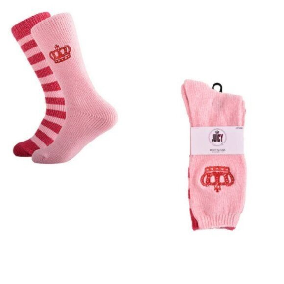Juicy Couture Super Soft 2 Pair Boot Socks - Picture 1 of 3